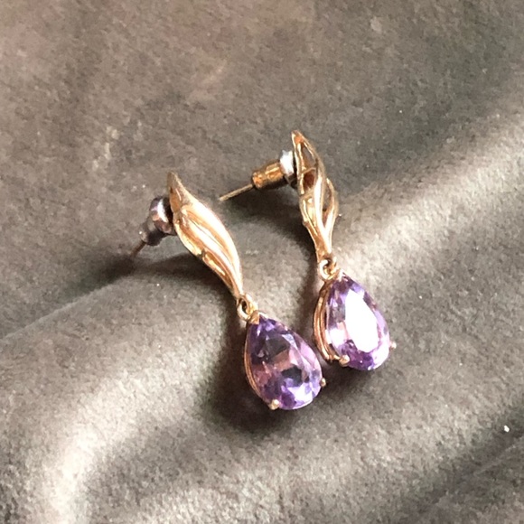 14k amethyst drop earrings - Picture 10 of 14